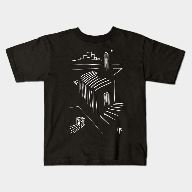 Architect Minimal Sketch Kids T-Shirt by Nikokosmos